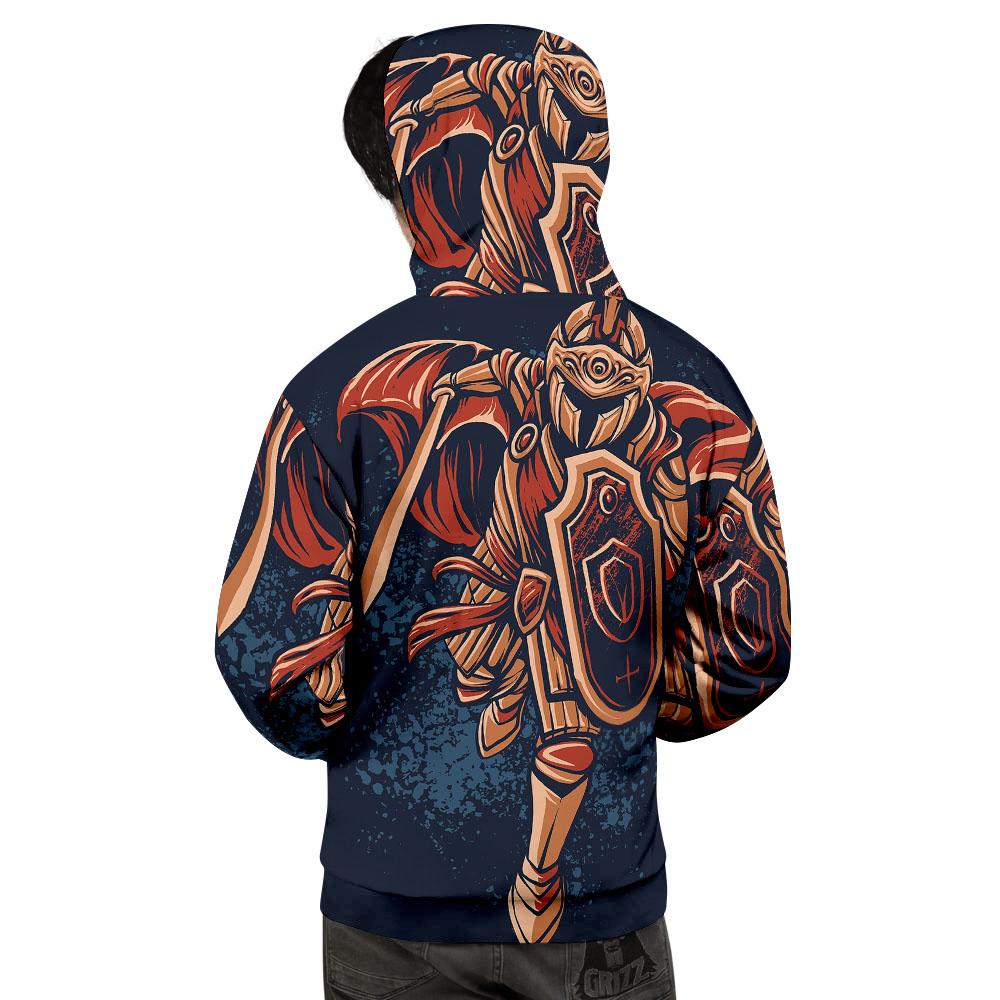 Warrior Spartan Print Men's Hoodie-grizzshop