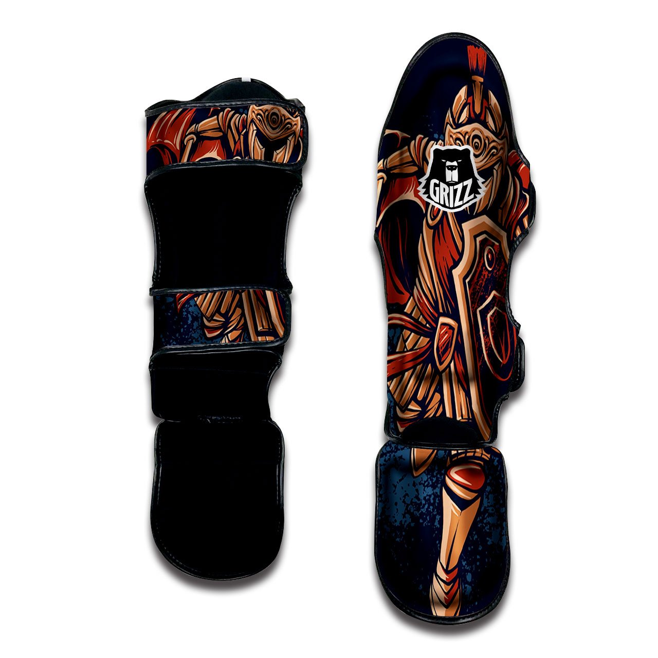 Warrior Spartan Print Muay Thai Shin Guards-grizzshop