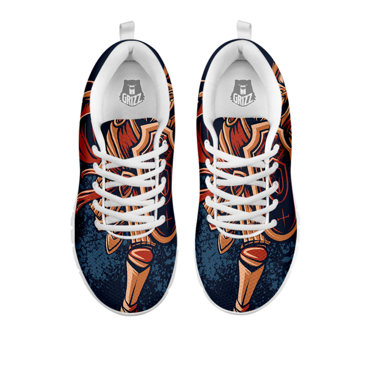 Warrior Spartan Print White Sneaker-grizzshop