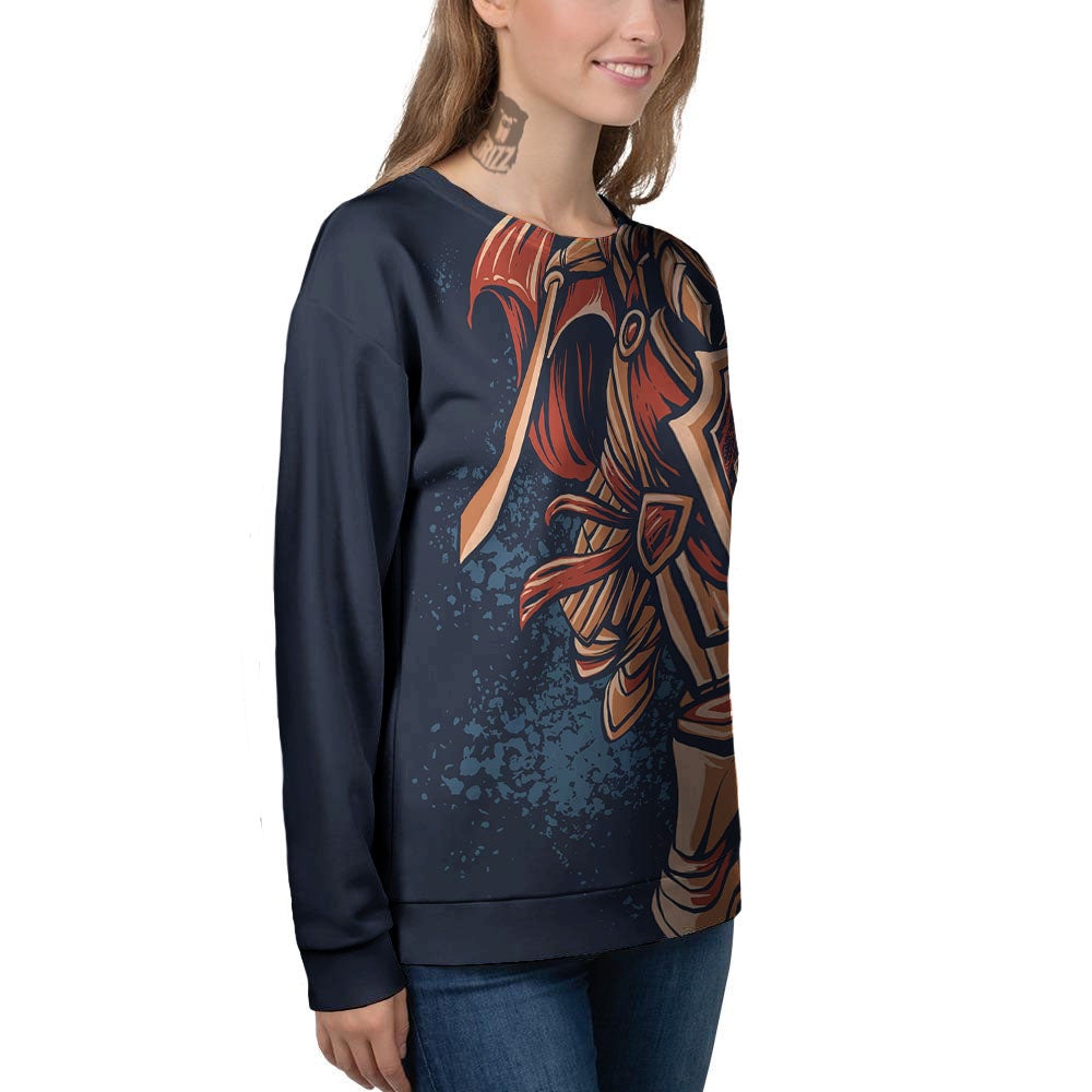 Warrior Spartan Print Women's Sweatshirt-grizzshop