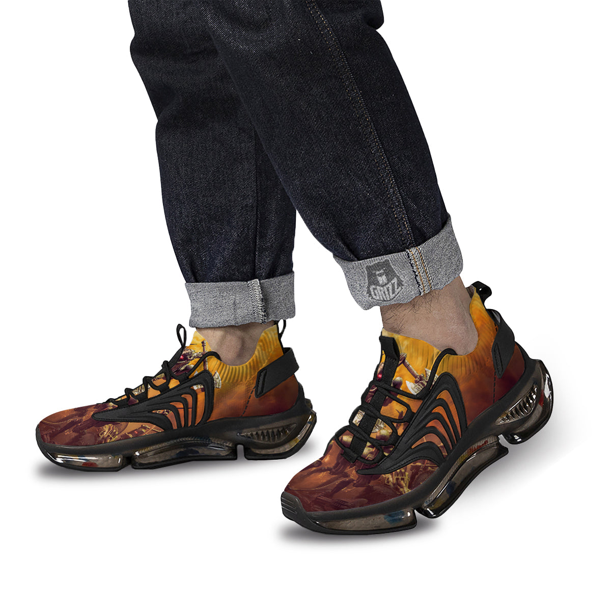 Warrior Viking Machine Print Black Gym Shoes-grizzshop