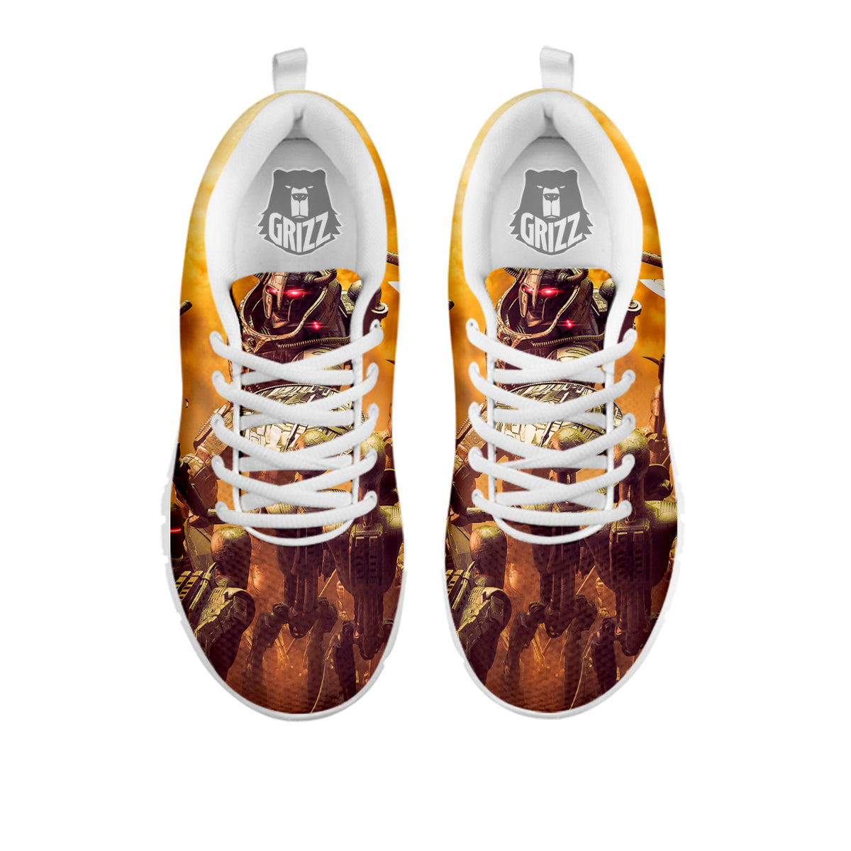 Warrior Viking Machine Print White Sneaker-grizzshop