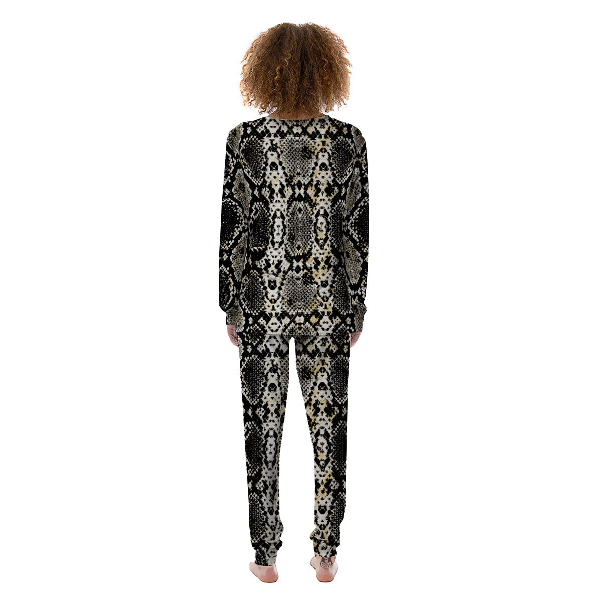 Watercolor Abstract Snake Animal Skin Print Women's Pajamas-grizzshop