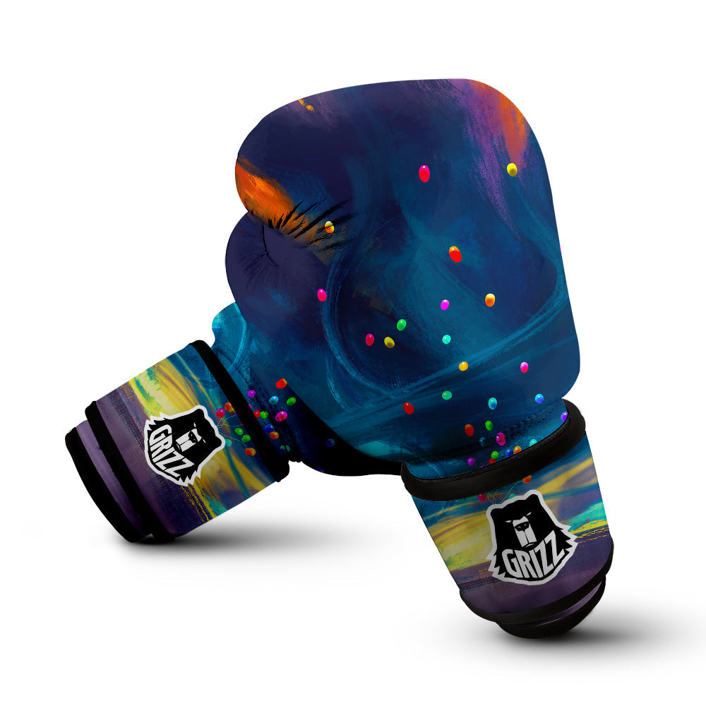 Watercolor Balloons And Storm Print Boxing Gloves-grizzshop