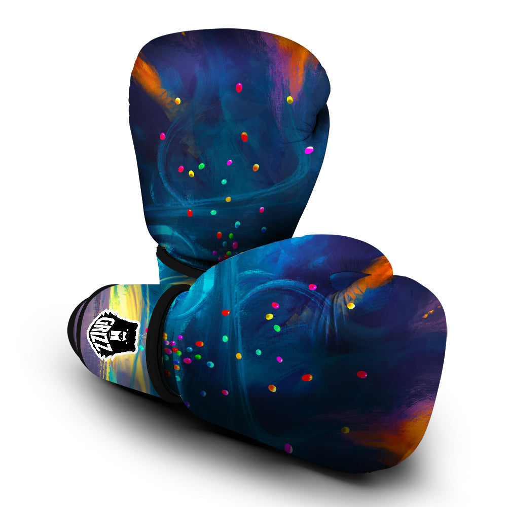 Watercolor Balloons And Storm Print Boxing Gloves-grizzshop