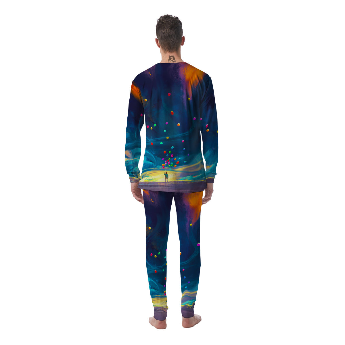 Watercolor Balloons And Storm Print Men's Pajamas-grizzshop