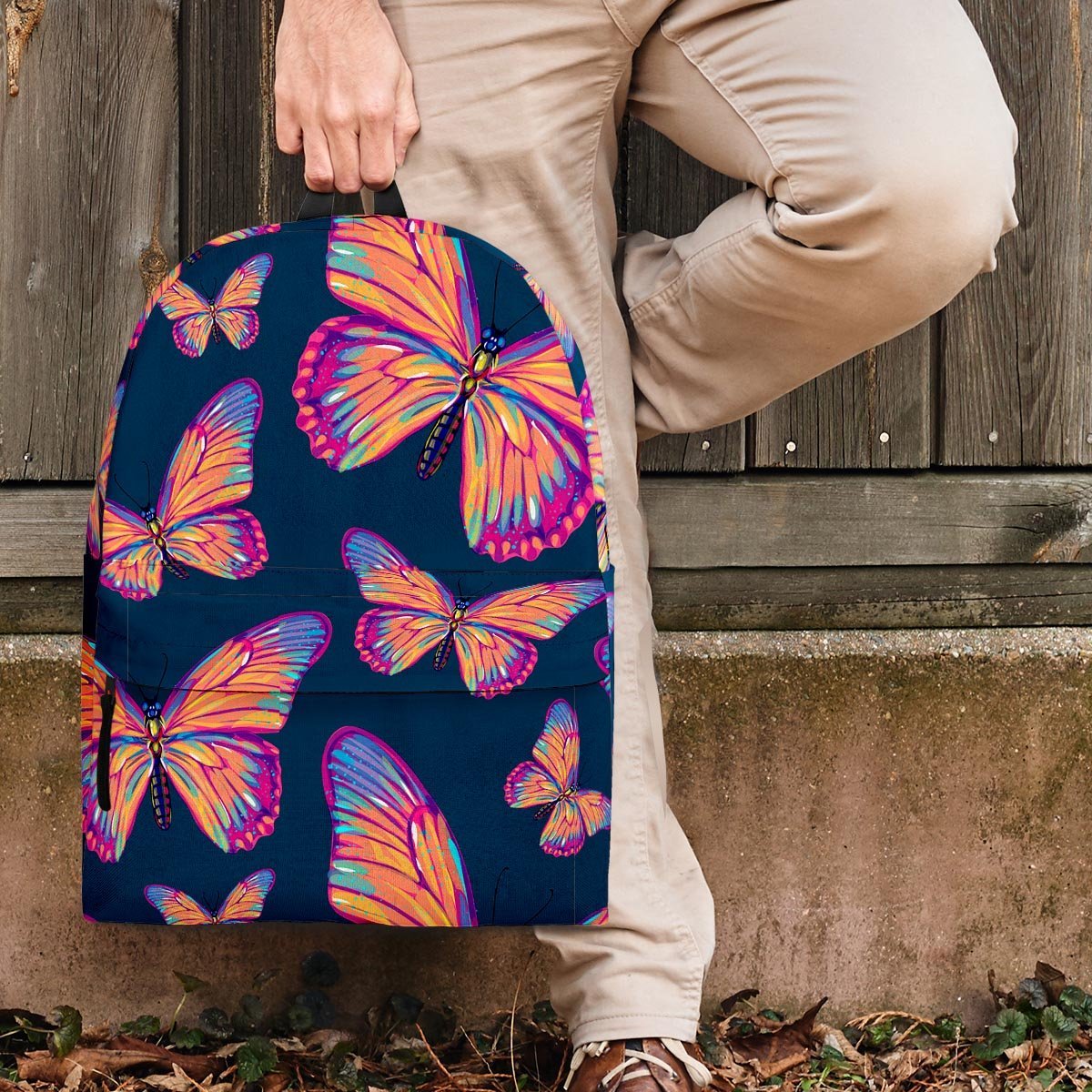 Watercolor Butterfly Print Backpack-grizzshop