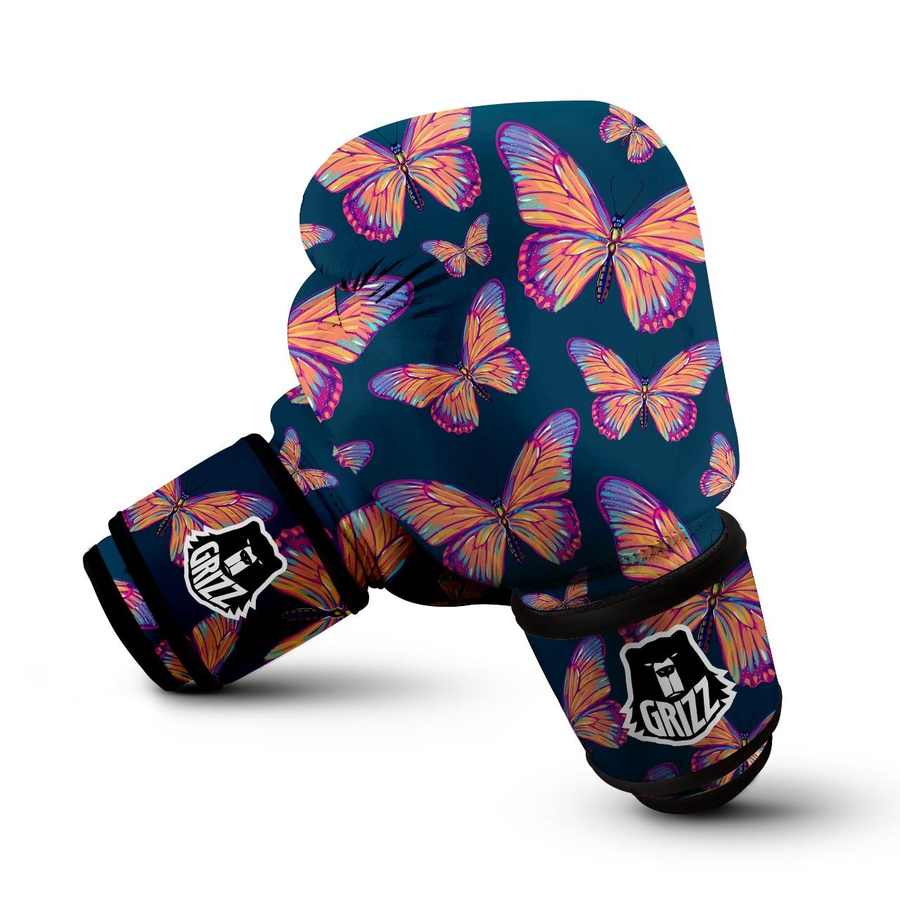 Watercolor Butterfly Print Boxing Gloves-grizzshop