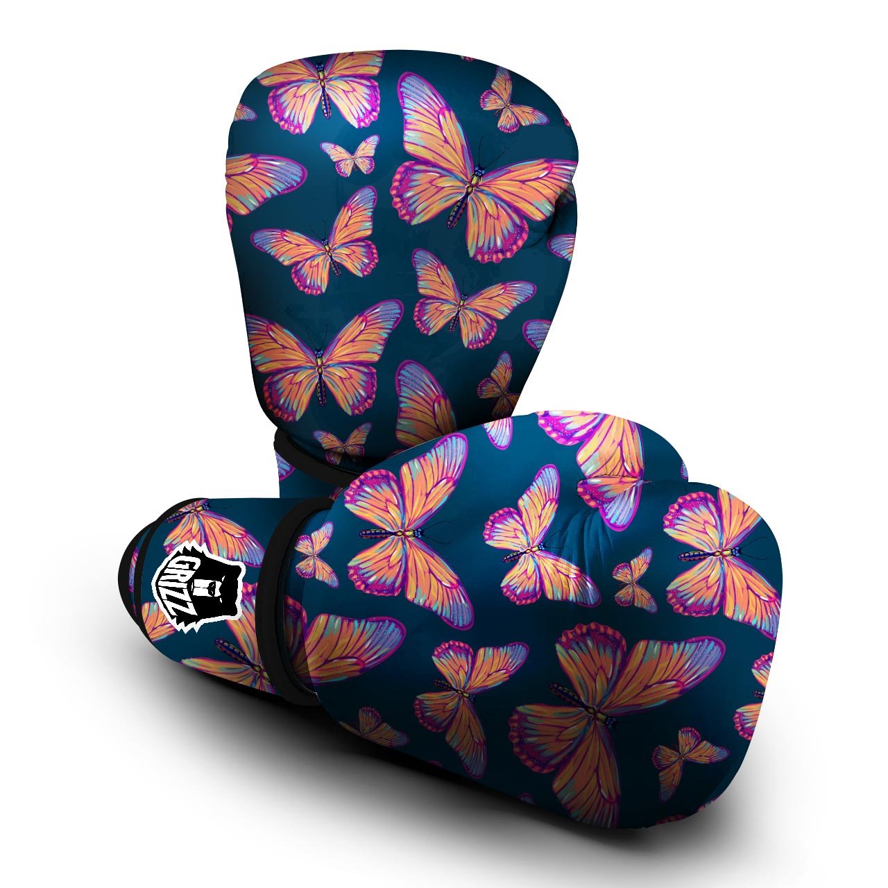 Watercolor Butterfly Print Boxing Gloves-grizzshop