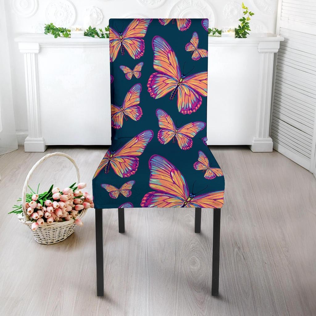 Watercolor Butterfly Print Chair Cover-grizzshop