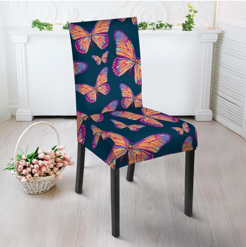 Watercolor Butterfly Print Chair Cover-grizzshop