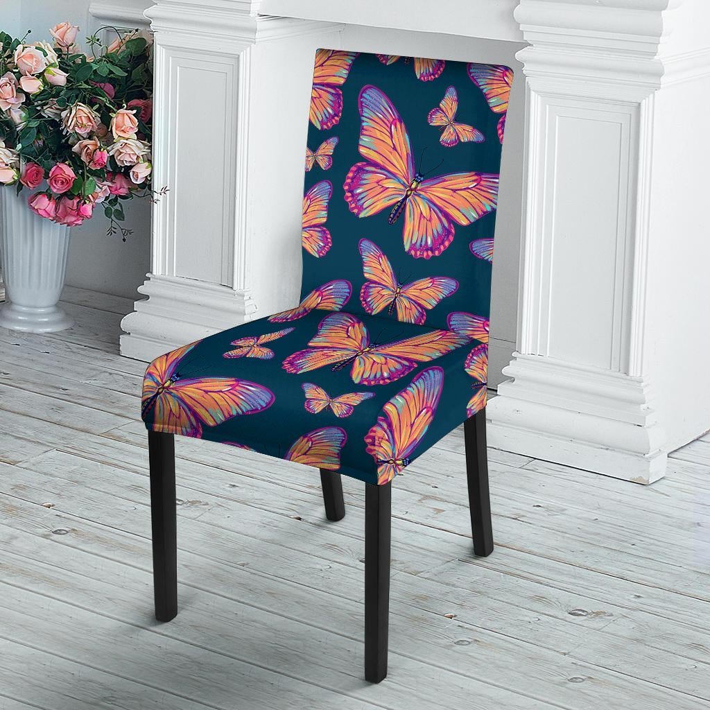 Watercolor Butterfly Print Chair Cover-grizzshop