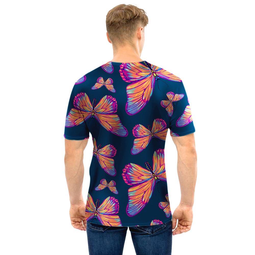 Watercolor Butterfly Print Men T Shirt-grizzshop