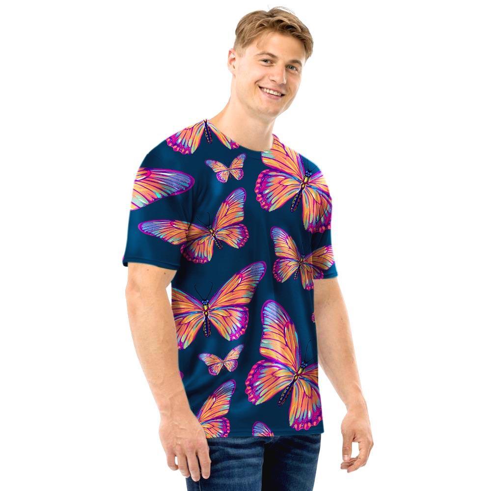 Watercolor Butterfly Print Men T Shirt-grizzshop