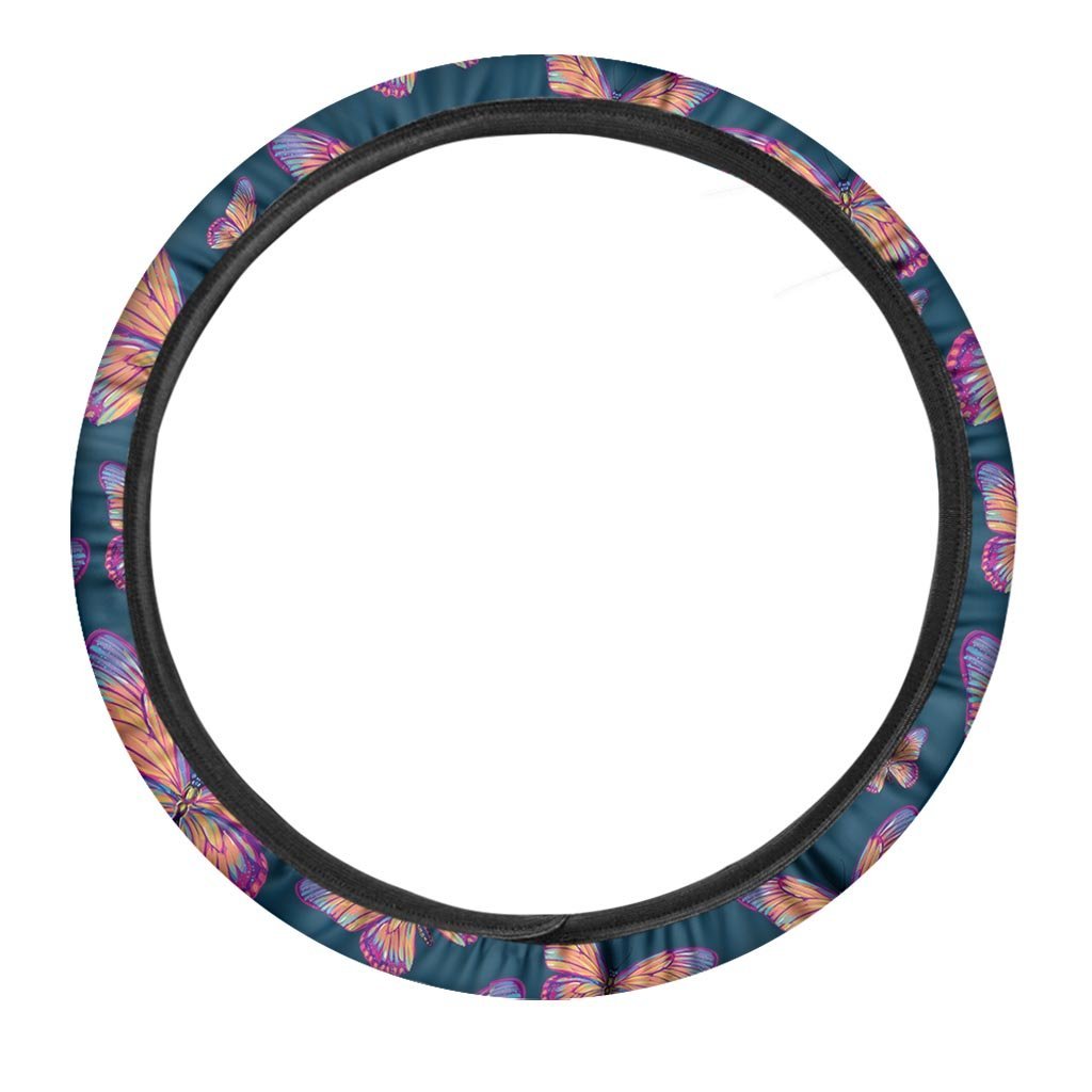 Watercolor Butterfly Print Steering Wheel Cover-grizzshop