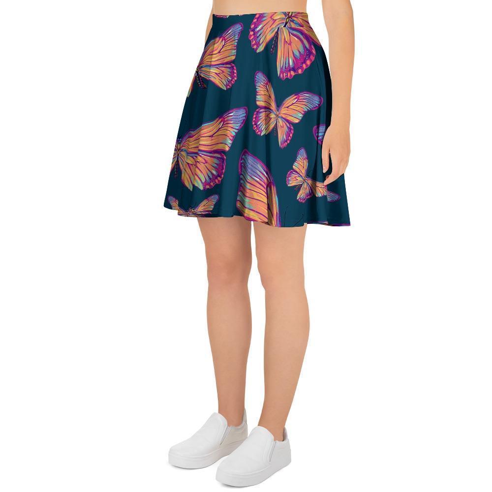 Watercolor Butterfly Print Women's Skirt-grizzshop