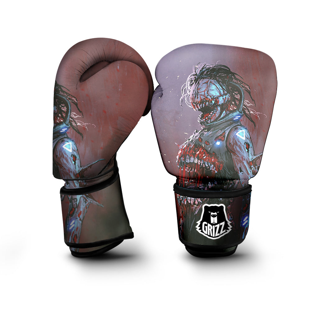 Watercolor Creepy Monsters Open Mouth Print Boxing Gloves-grizzshop