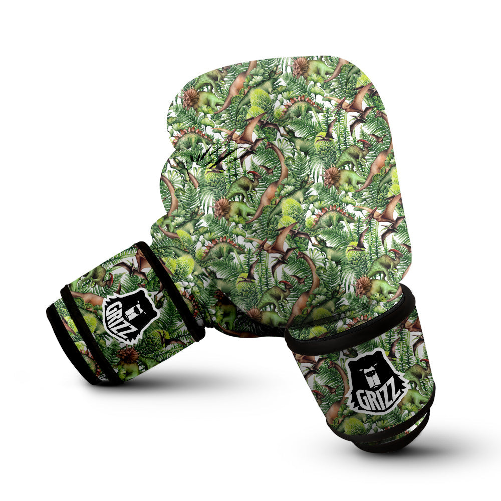 Watercolor Dinosaurs Plants Print Pattern Boxing Gloves-grizzshop