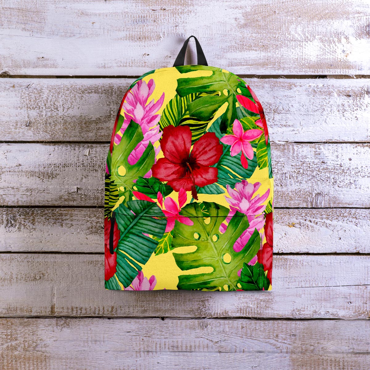 Watercolor Hibiscus Floral Hawaiian Print Backpack-grizzshop