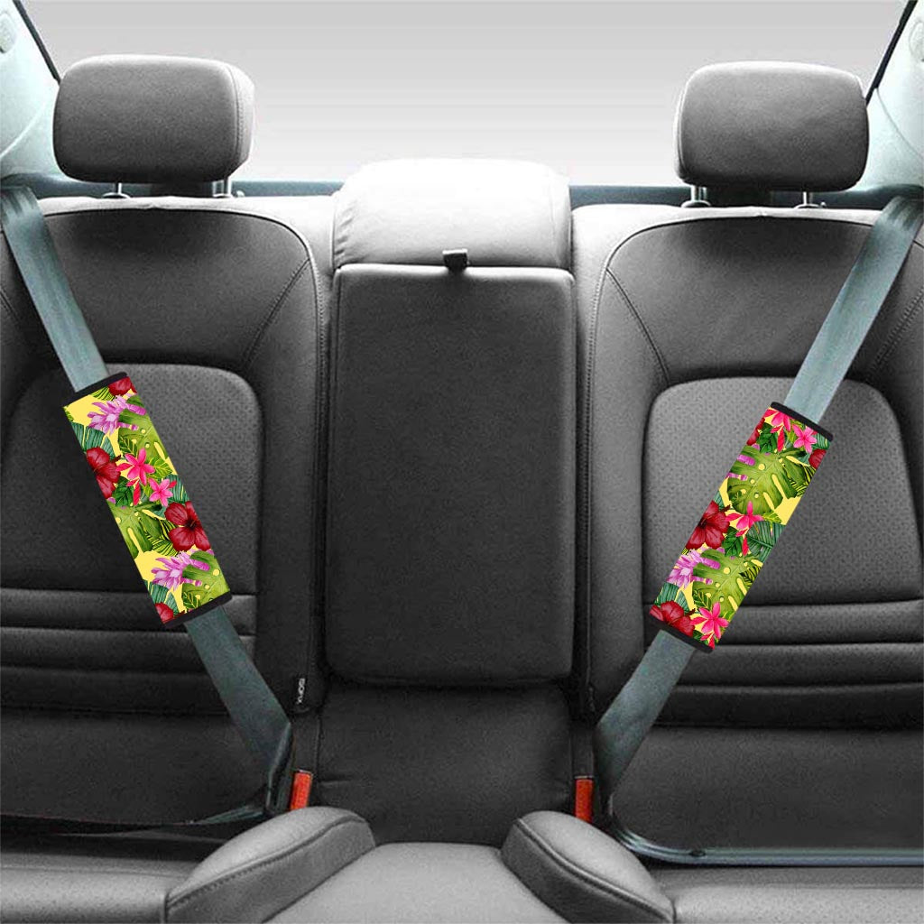 Watercolor Hibiscus Floral Hawaiian Print Seat Belt Cover-grizzshop