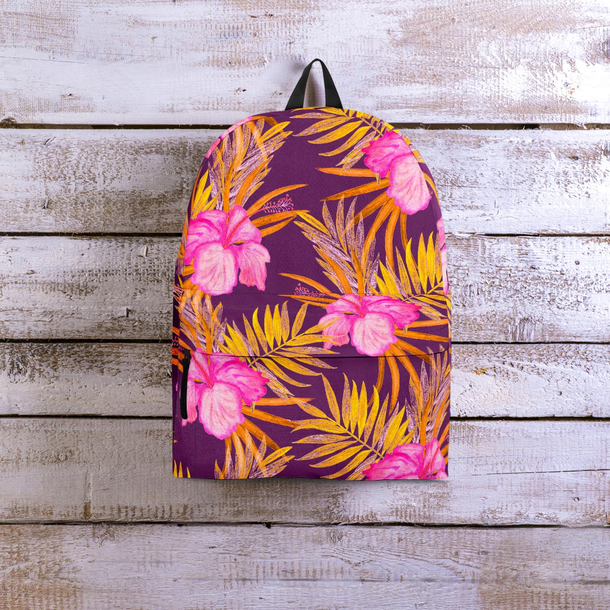 Watercolor Hibiscus Flower Hawaiian Print Backpack-grizzshop