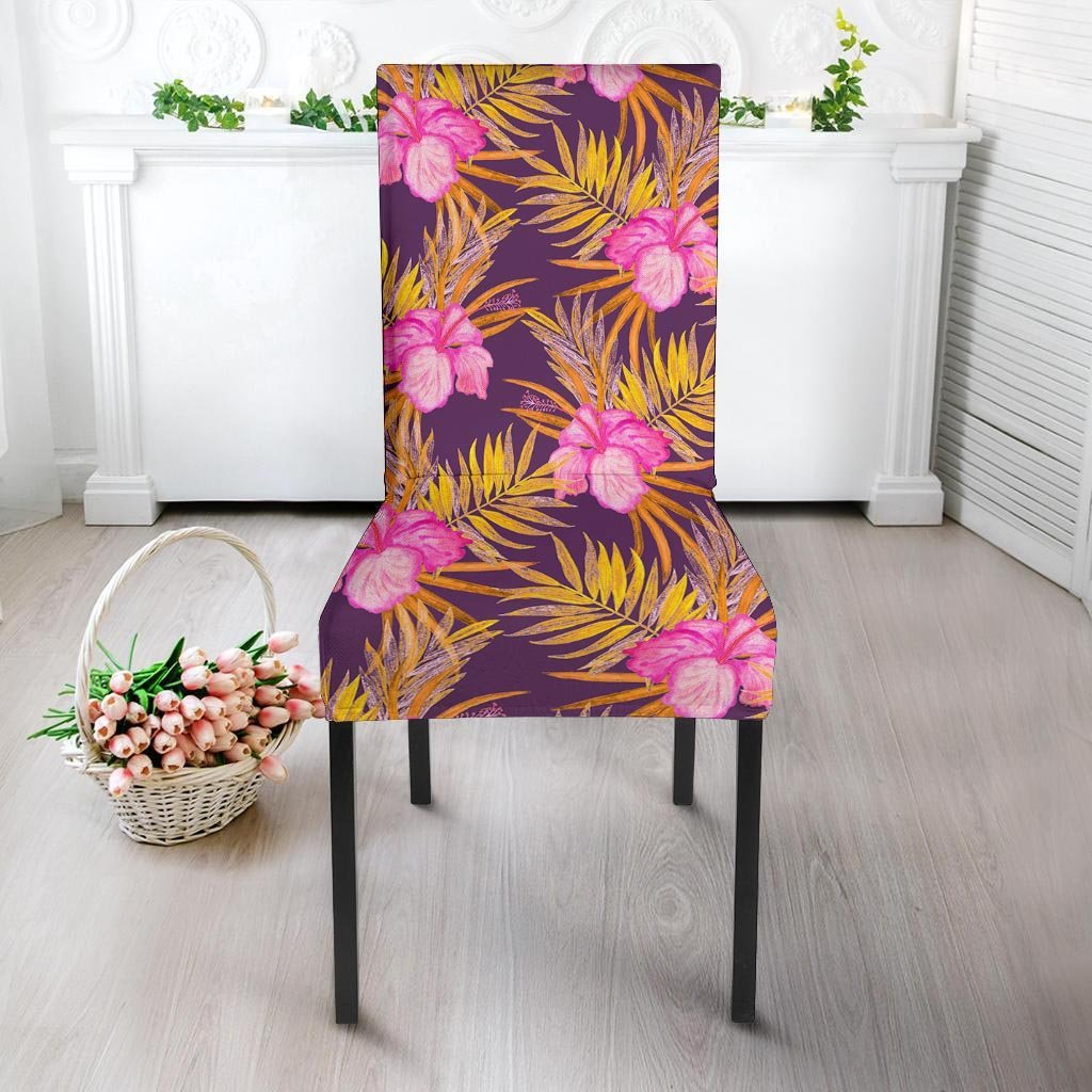 Watercolor Hibiscus Flower Hawaiian Print Chair Cover-grizzshop