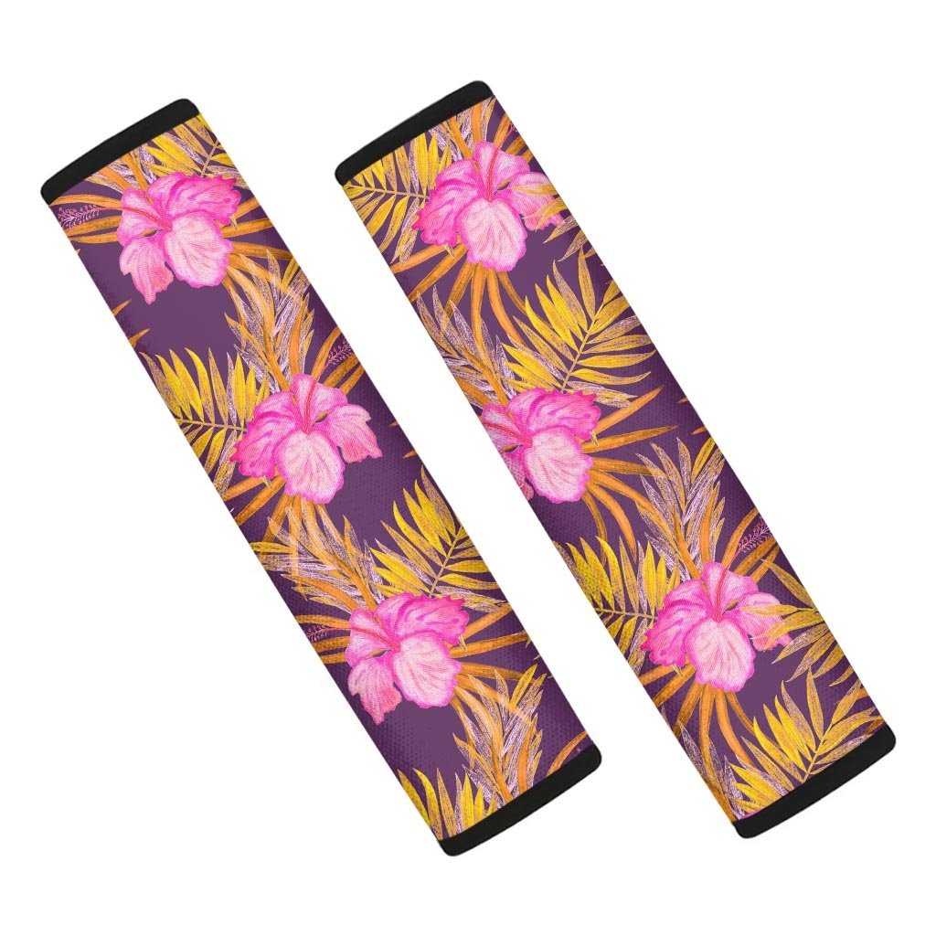 Watercolor Hibiscus Flower Hawaiian Print Seat Belt Cover-grizzshop