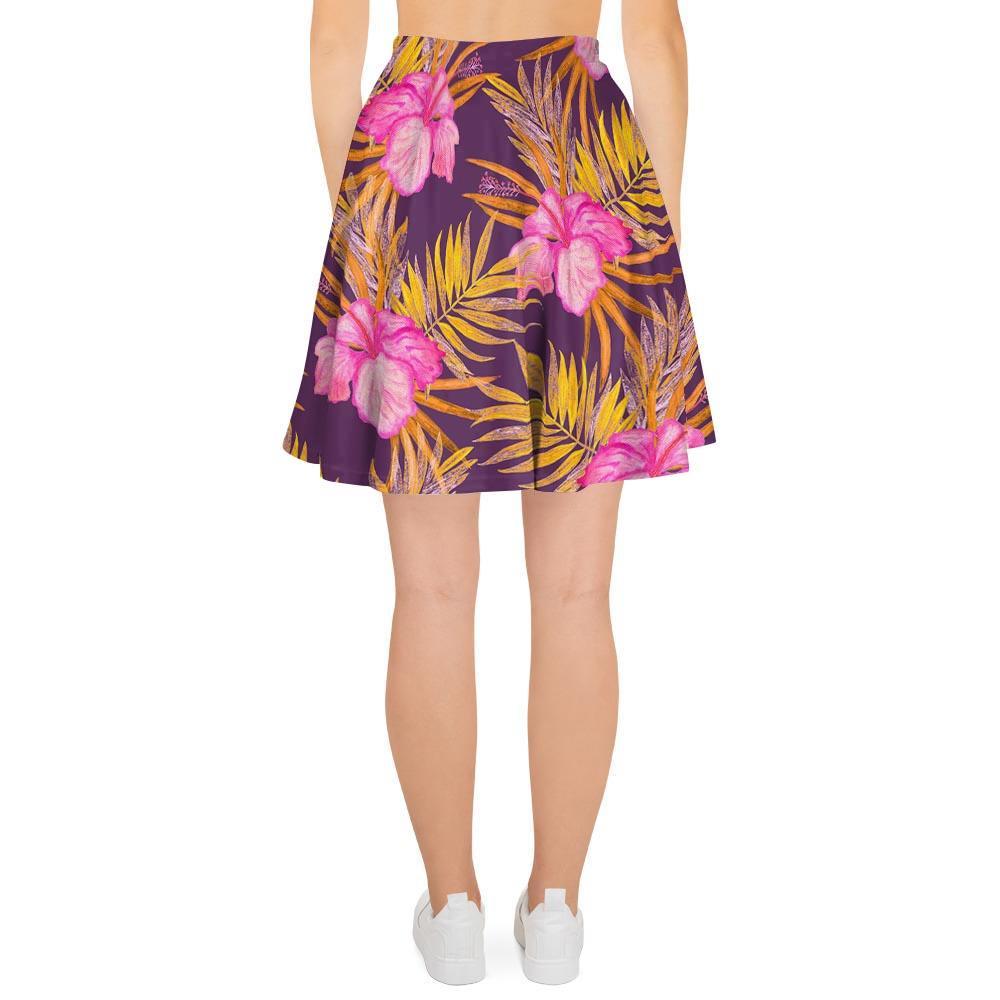 Watercolor Hibiscus Flower Hawaiian Print Women's Skirt-grizzshop