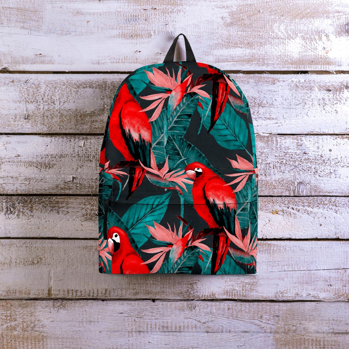 Watercolor Parrot Tropical Print Backpack-grizzshop