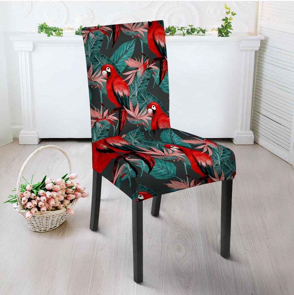 Watercolor Parrot Tropical Print Chair Cover-grizzshop
