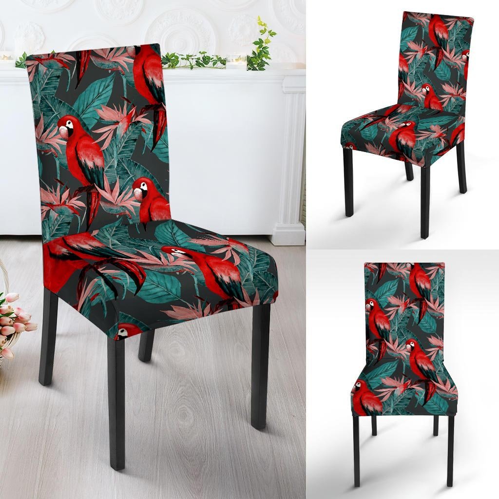 Watercolor Parrot Tropical Print Chair Cover-grizzshop