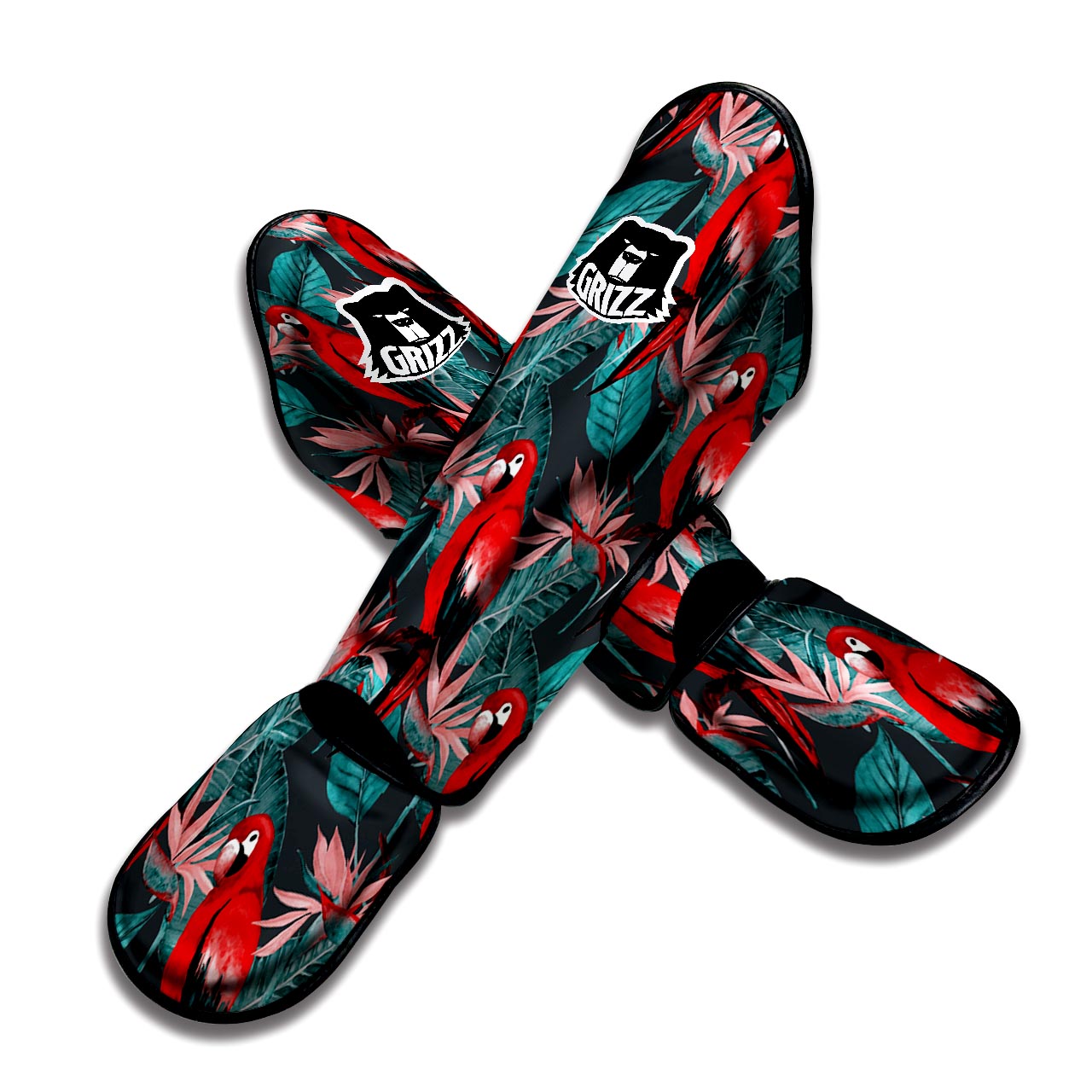 Watercolor Parrot Tropical Print Muay Thai Shin Guard-grizzshop