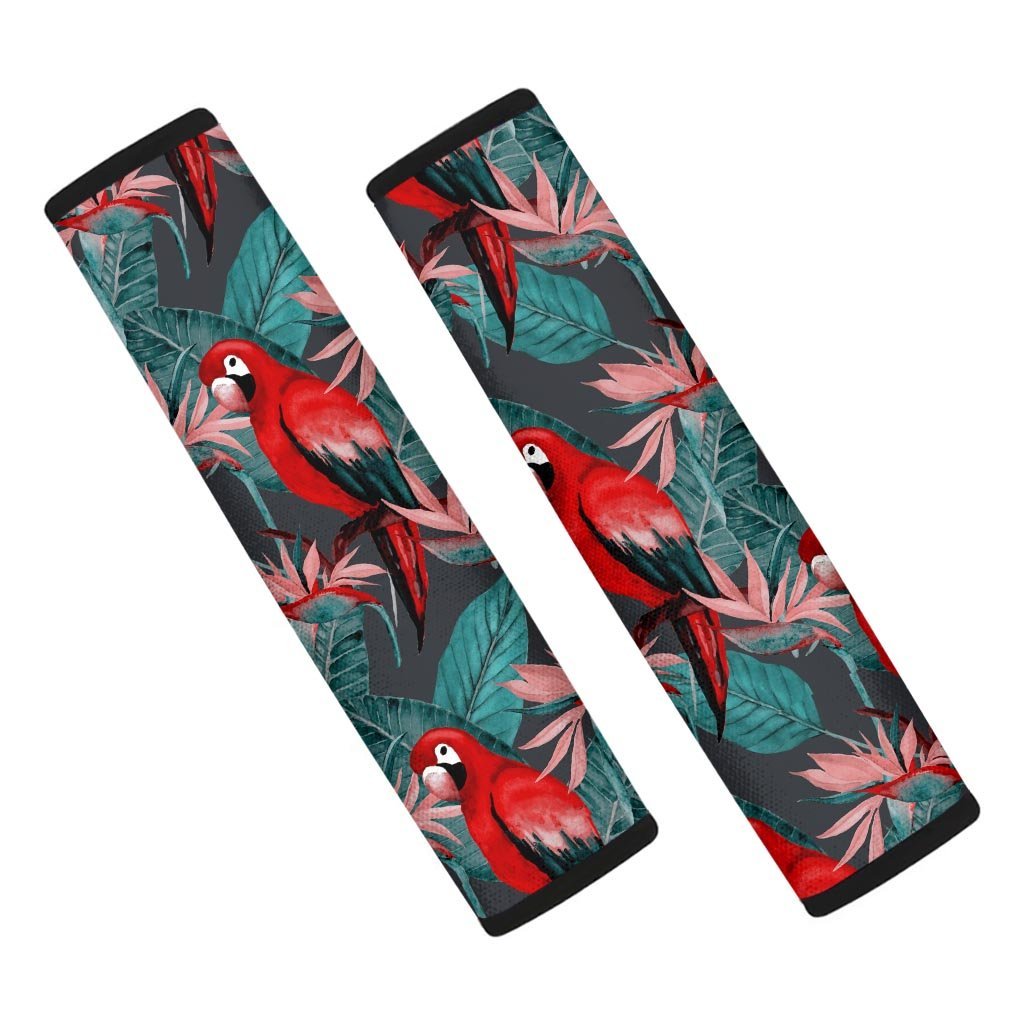 Watercolor Parrot Tropical Print Seat Belt Cover-grizzshop