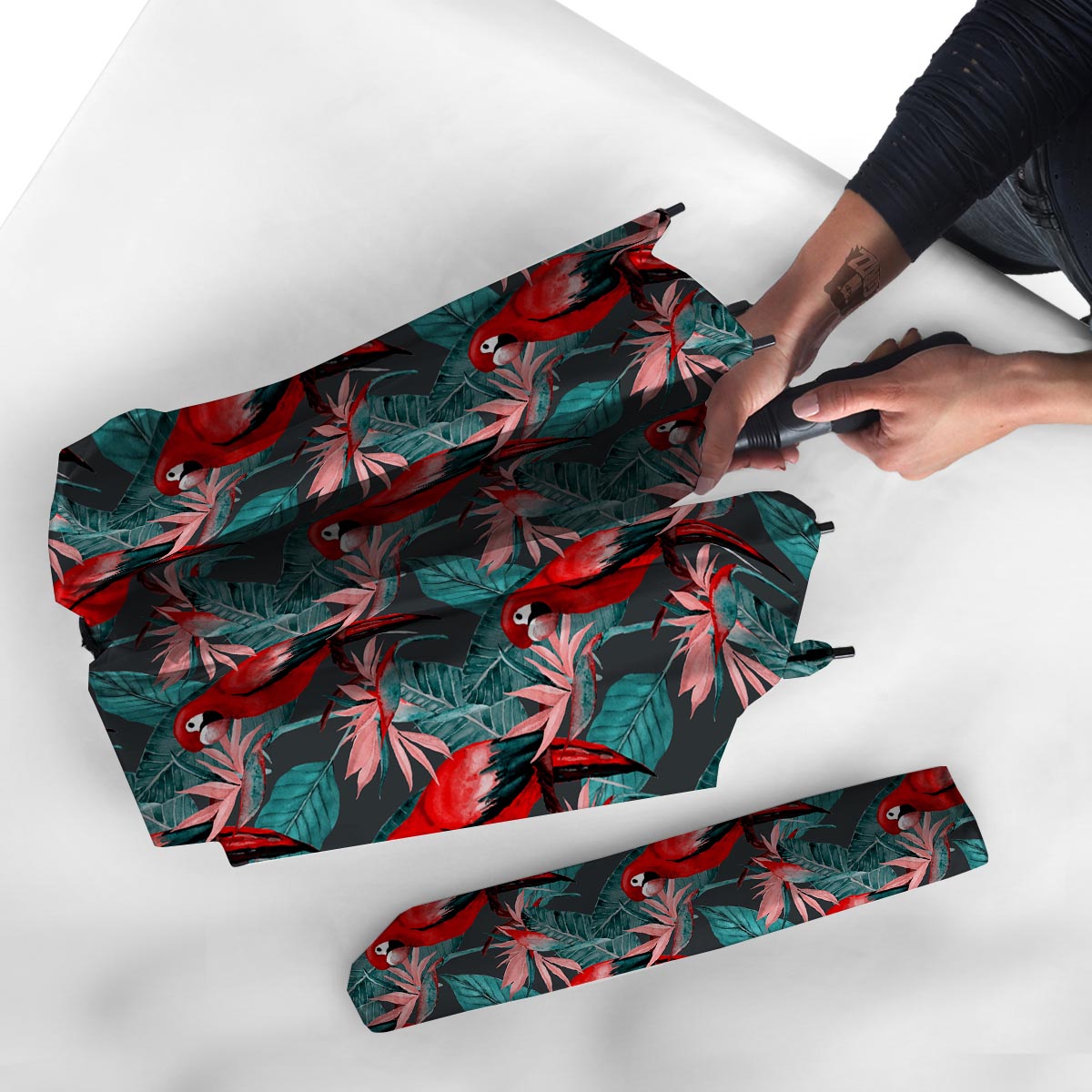 Watercolor Parrot Tropical Print Umbrella-grizzshop