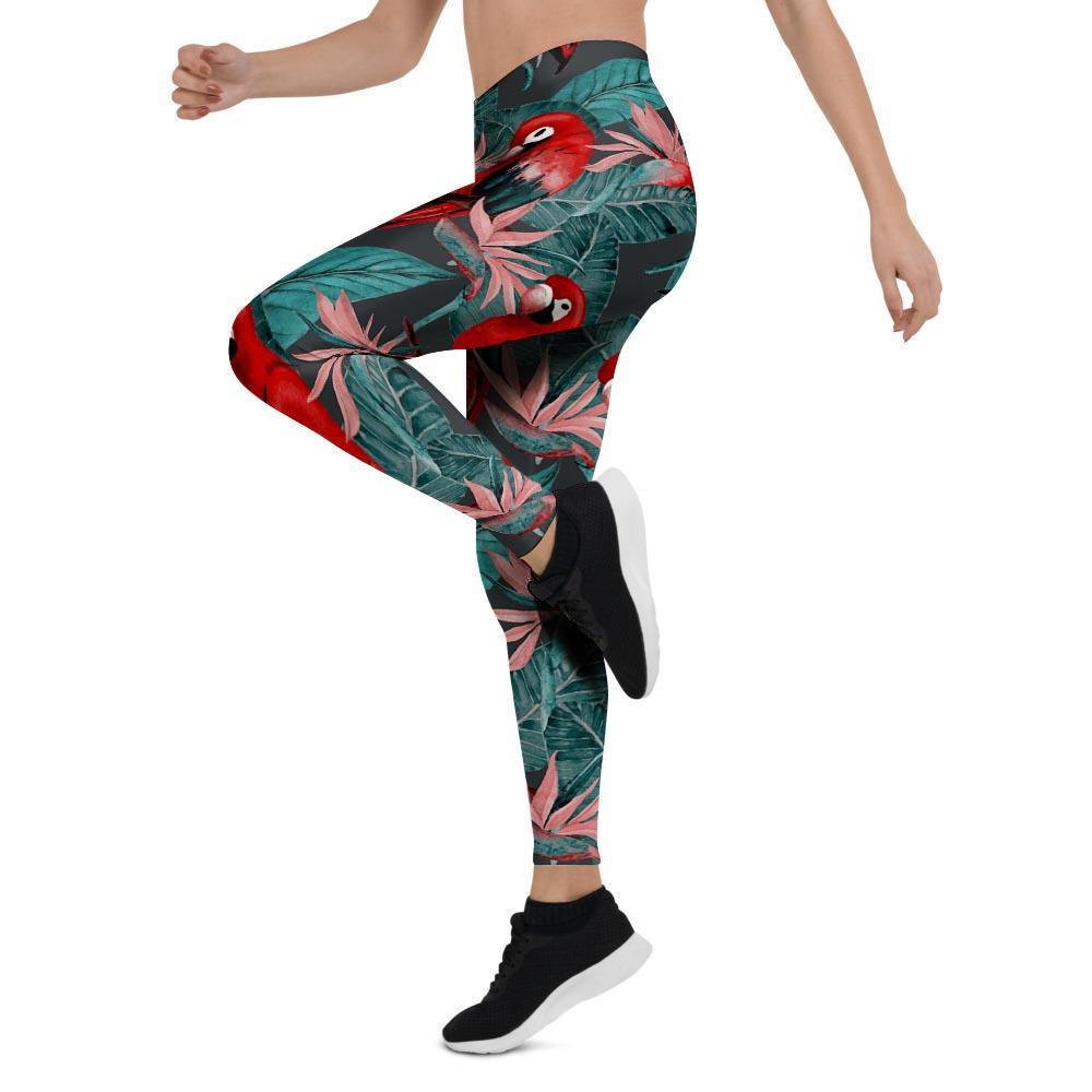 Watercolor Parrot Tropical Print Women's Leggings-grizzshop
