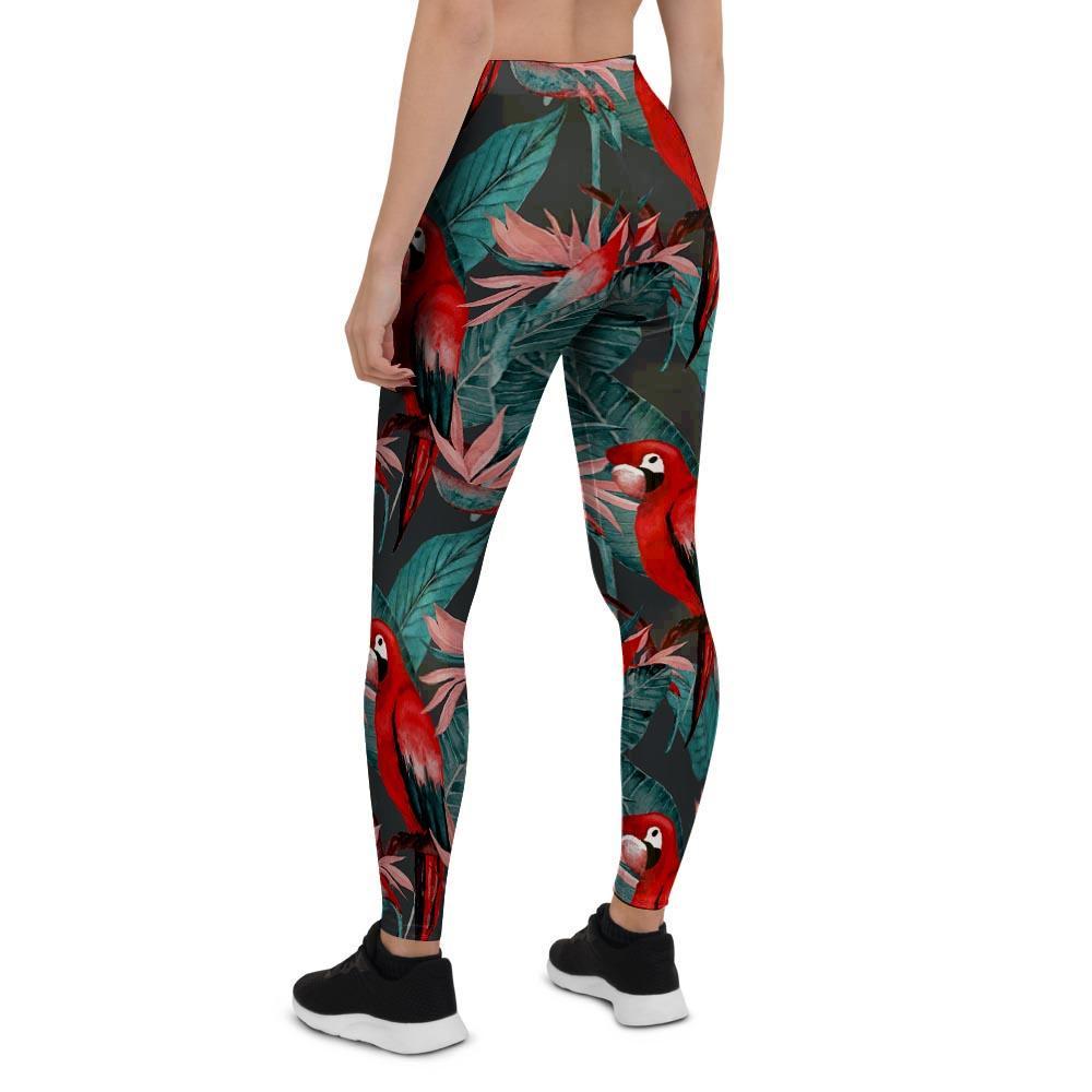 Watercolor Parrot Tropical Print Women's Leggings-grizzshop
