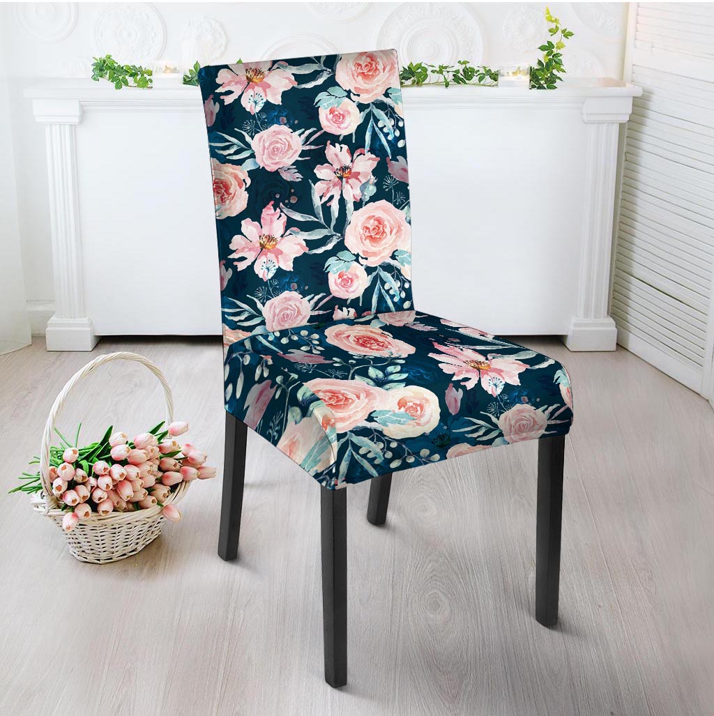 Watercolor Pink Rose Floral Chair Cover-grizzshop