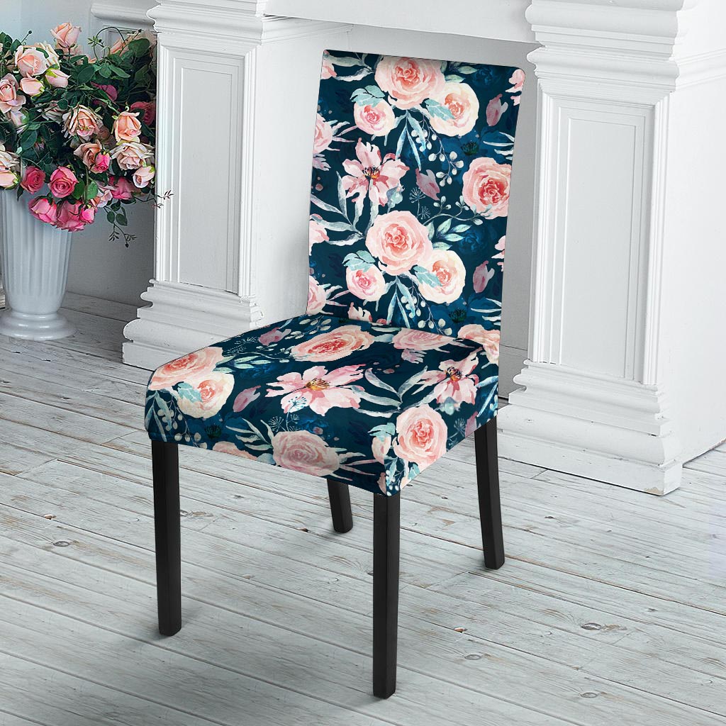 Watercolor Pink Rose Floral Chair Cover-grizzshop