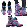 Watercolor Pink Womens Leather Boots-grizzshop