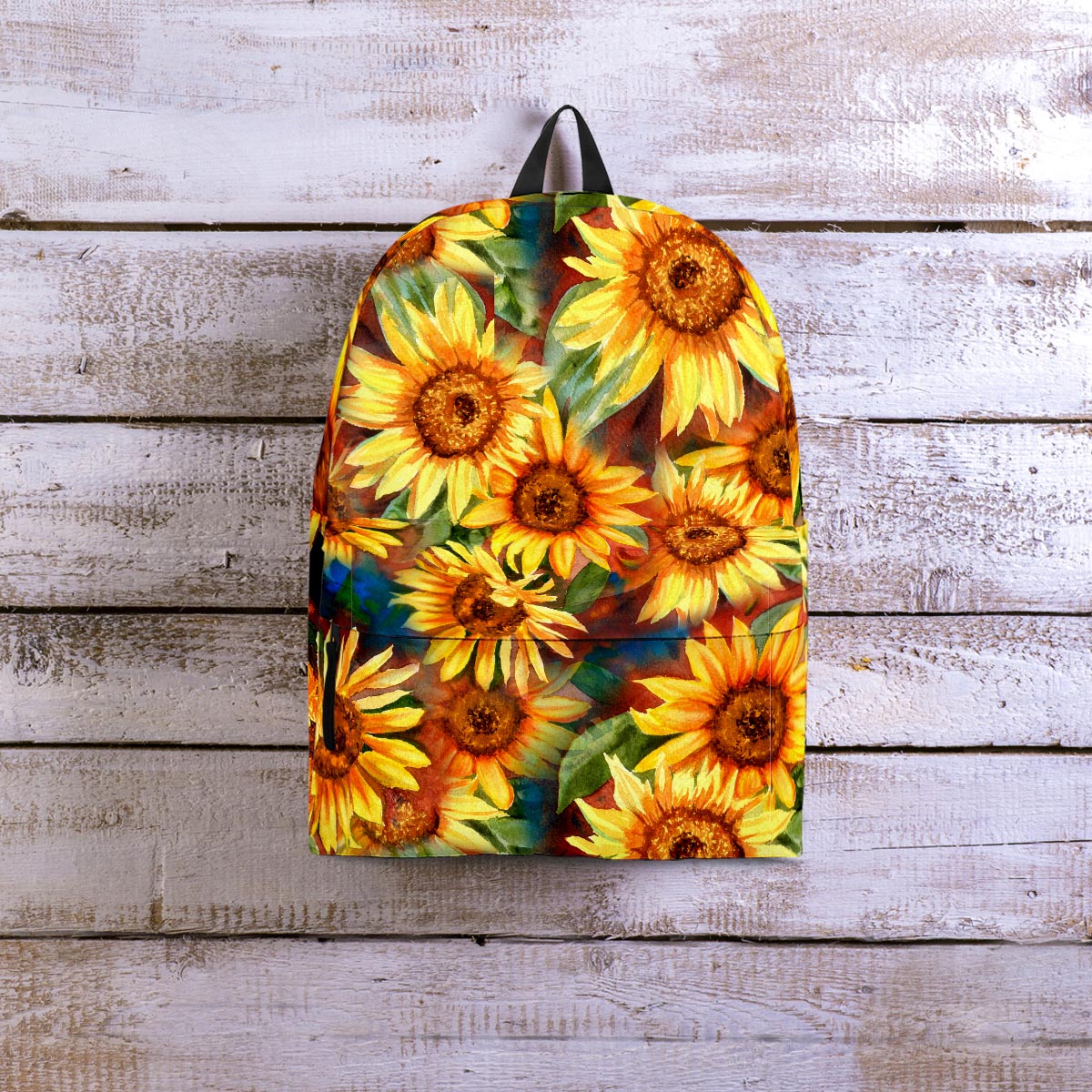 Watercolor Sunflower Backpack-grizzshop