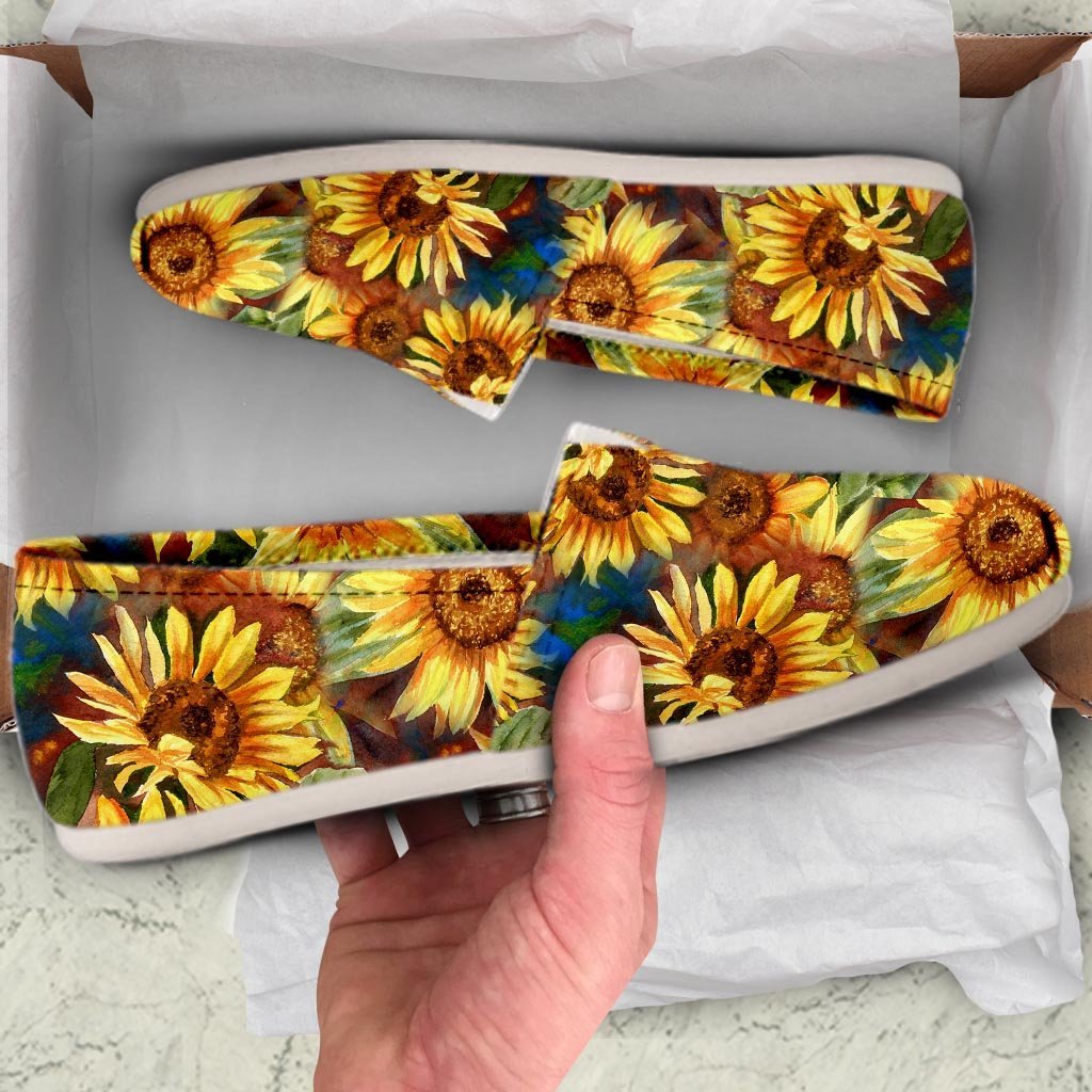 Watercolor Sunflower Canvas Shoes-grizzshop