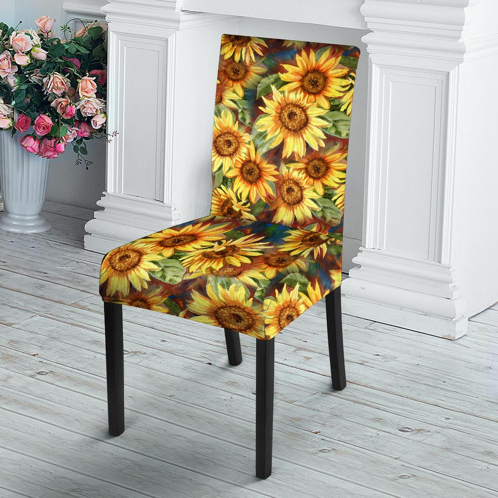 Watercolor Sunflower Chair Cover-grizzshop