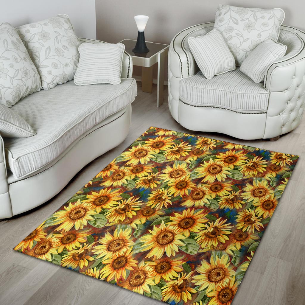 Watercolor Sunflower Floor Mat-grizzshop