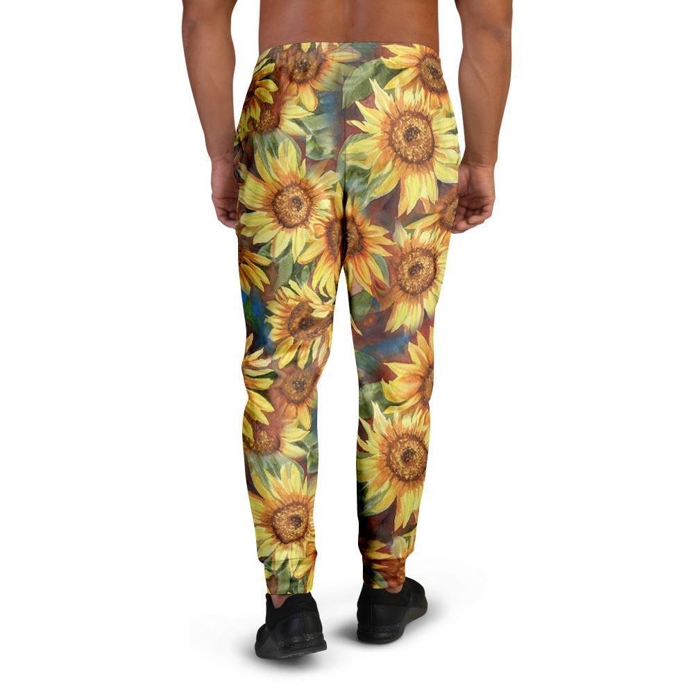 Watercolor Sunflower Men's Joggers-grizzshop