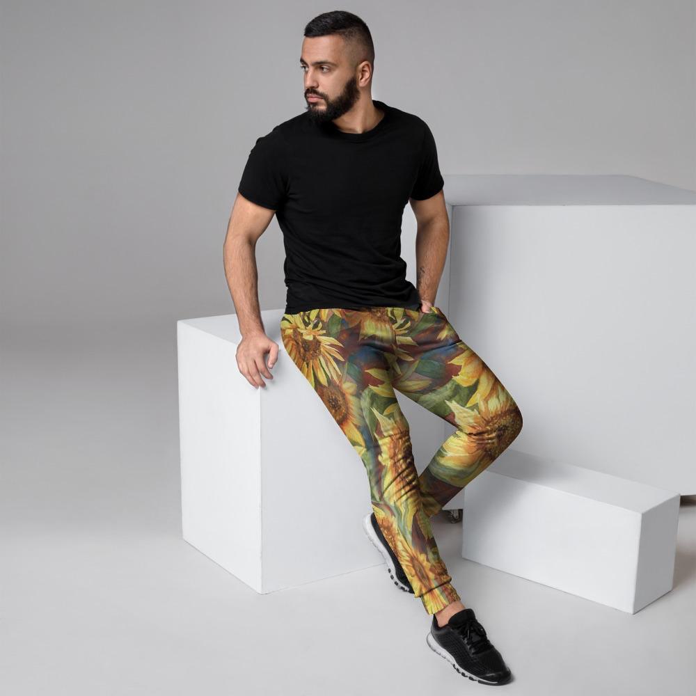 Watercolor Sunflower Men's Joggers-grizzshop