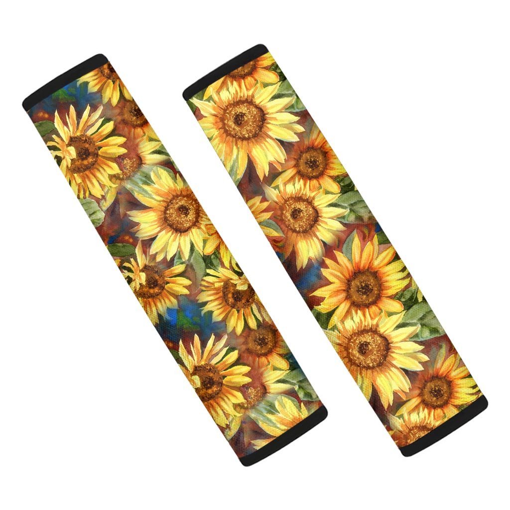 Watercolor Sunflower Seat Belt Cover-grizzshop