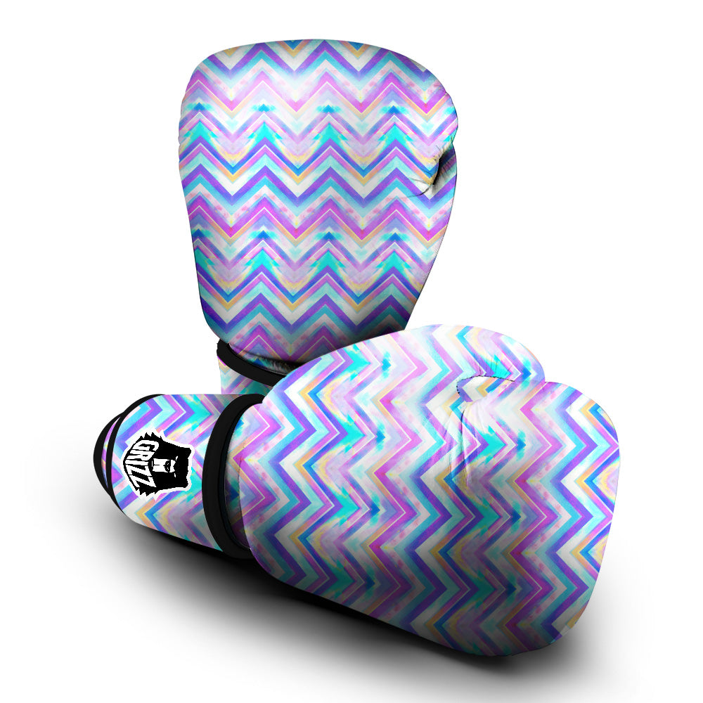 Watercolor Zig Zag Ornament Print Pattern Boxing Gloves-grizzshop