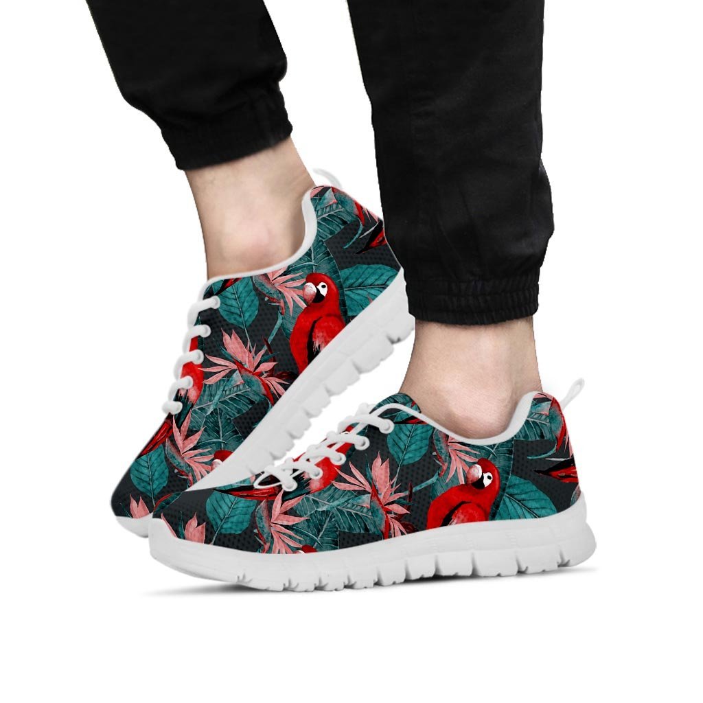 Watercolor Parrot Tropical Print Men's Sneakers-grizzshop