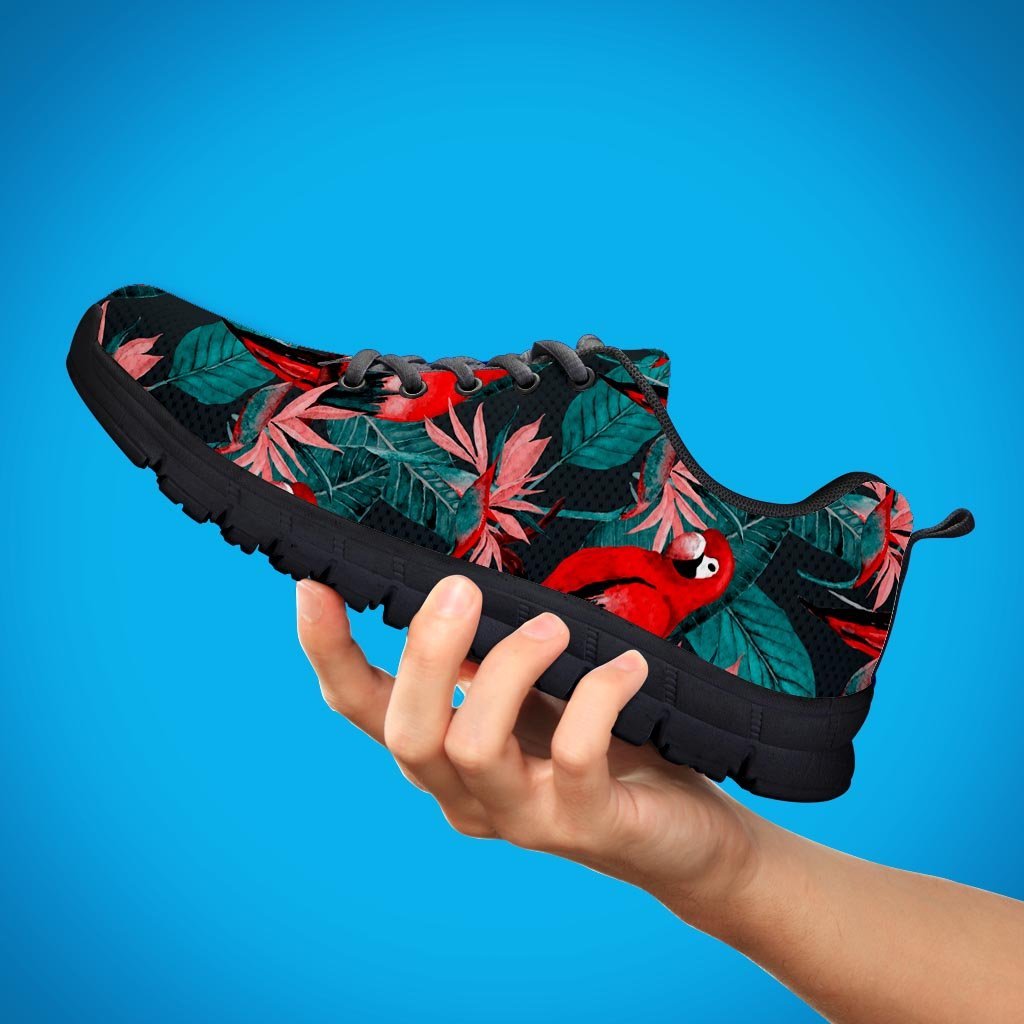 Watercolor Parrot Tropical Print Men's Sneakers-grizzshop