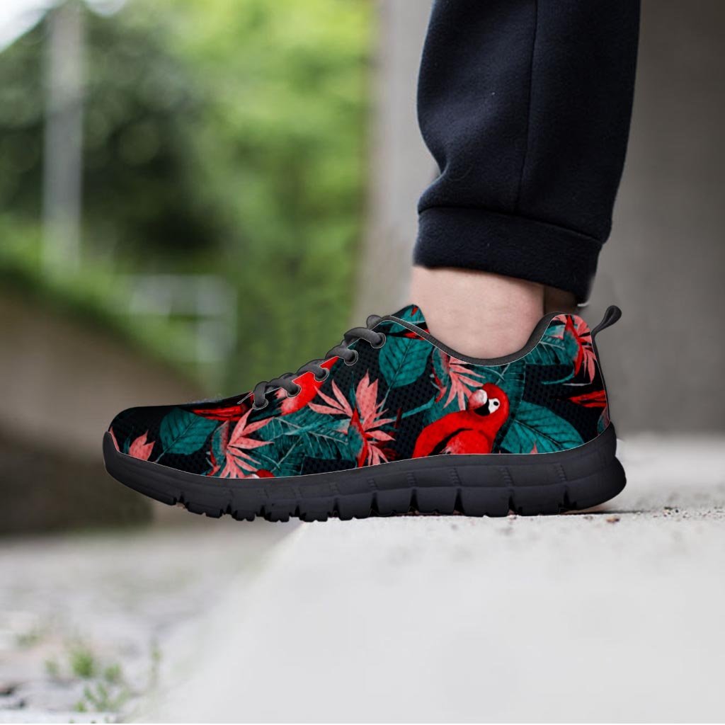 Watercolor Parrot Tropical Print Men's Sneakers-grizzshop